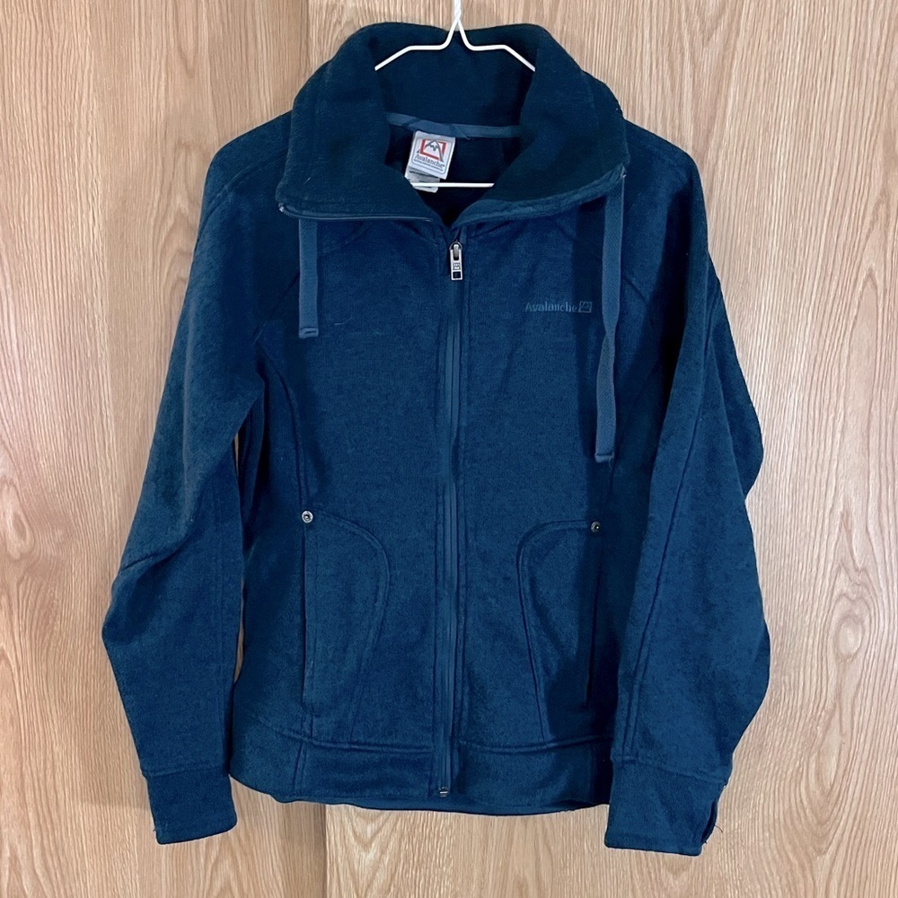 Avalanche Blue Thick Knit Full Zip Sweater Jacket
